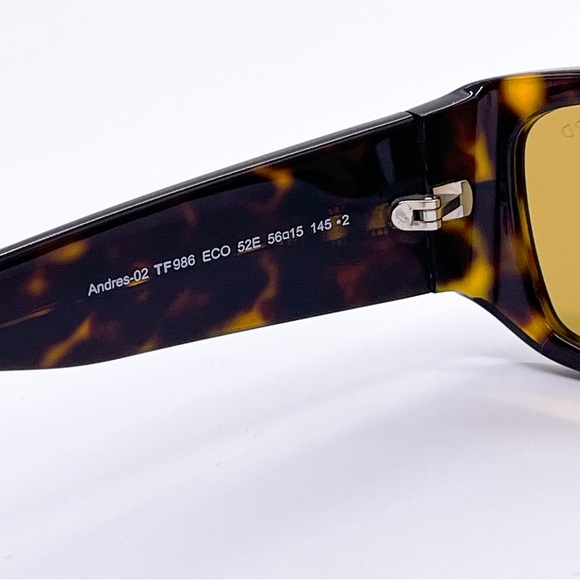 NEW TOM FORD UNISEX SUNGLASSES BLACK YELLOW SQUARE EYEWEAR TOM FORD - Picture 10 of 12